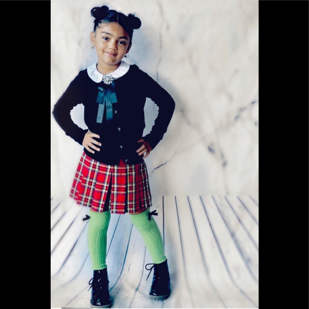 Talbots kids red plaid skirt size 6